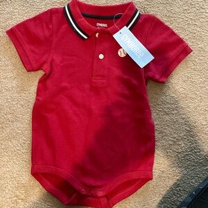 Gymboree red polo onesie